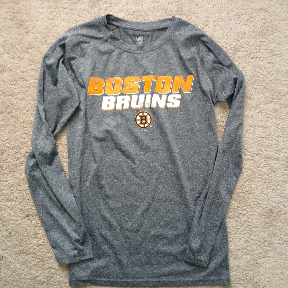 NHL Boston Bruins Gray Long Sleeve Size Small